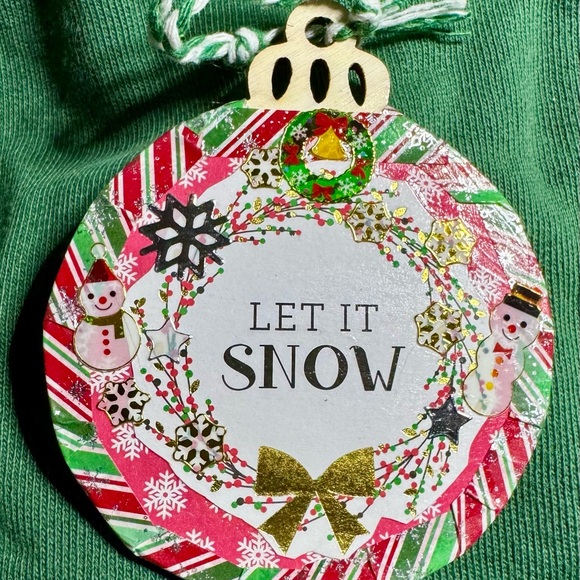 Set of 4 New Handmade 3x3” Rustic Wooden Decoupage Christmas Tree Ornaments $40 - Picture 2 of 9